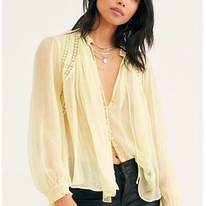 Women's Sheer Yellow Blouse